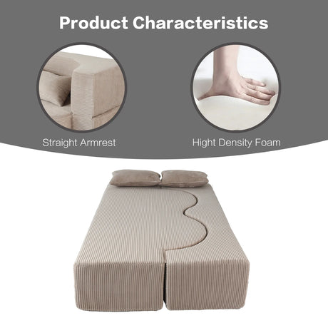Foldable 3-Seat Soft Compressed Foam Sofa Bed - Omega Lifestyles