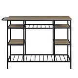 Rustic Oak Black Metal Frame Kitchen Island - Omega Lifestyles