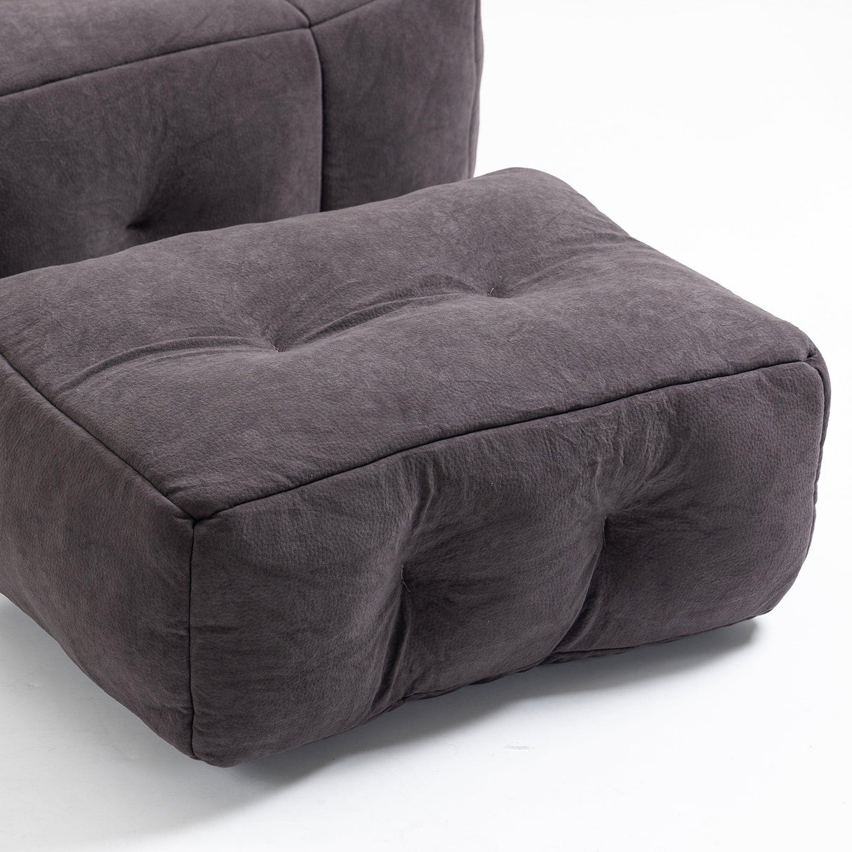 Velvet Memory Foam Bean Bag Chair With Ottoman - Omega Lifestyles