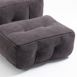 Velvet Memory Foam Bean Bag Chair With Ottoman - Omega Lifestyles