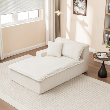 Corduroy Foam Right Armrest Chaise Lounge Chair - Omega Lifestyles