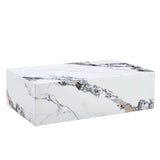 MDF Marble Pattern Modern White Coffee Table - Sleep Galleria