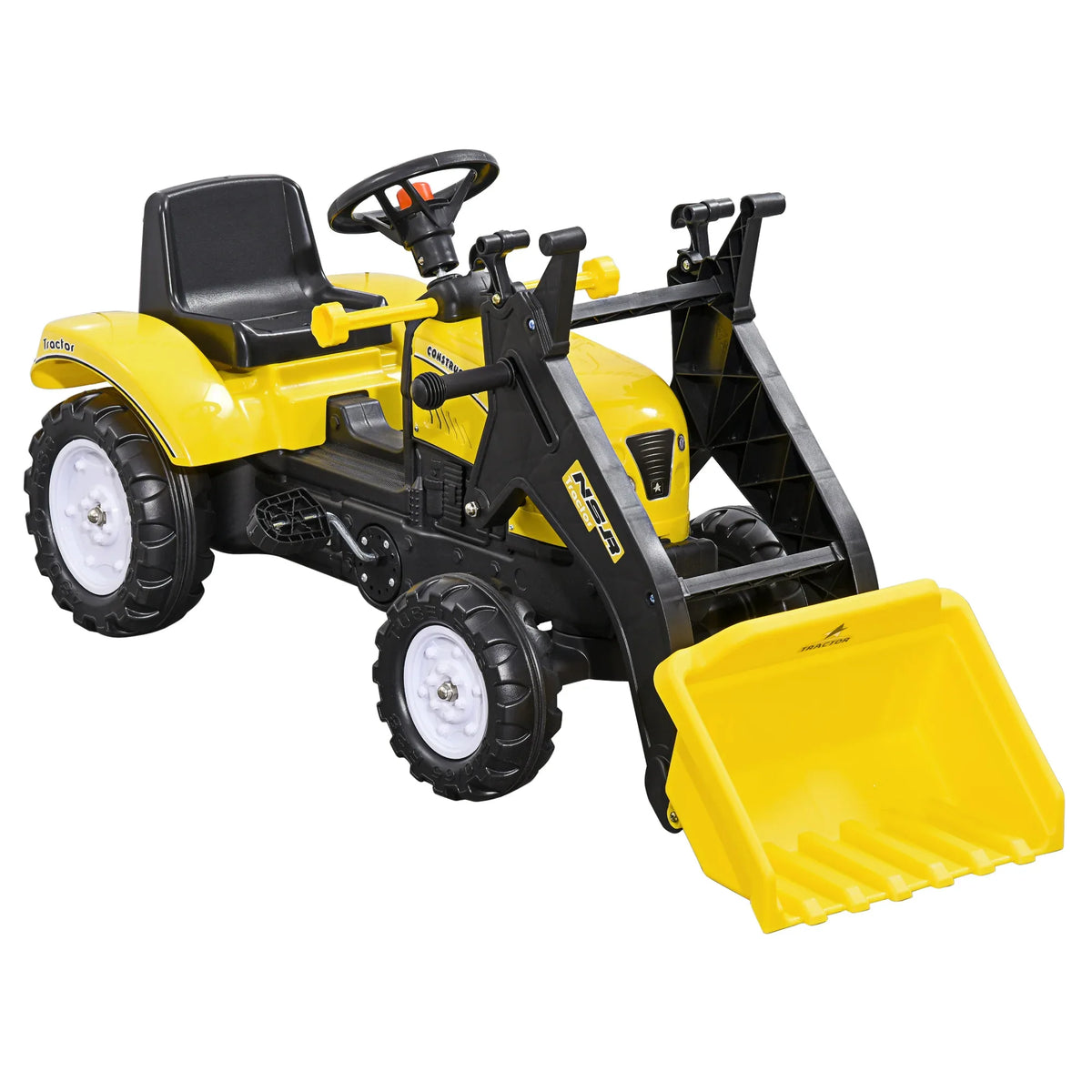 Kids Manual Pedal Ride-On Excavator With Front Loader Digger - Omega Lifestyles