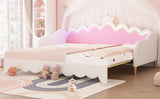 Twin Extending Upholstered Princess Daybed With LED Lights - Omega Lifestyles