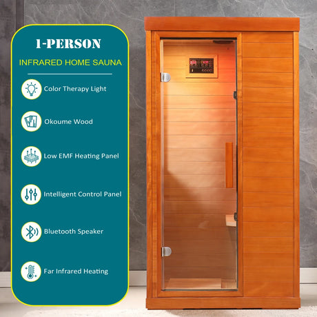 Far Infrared Low EMF Solid Wood Indoor Dry Sauna Room - Omega Lifestyles