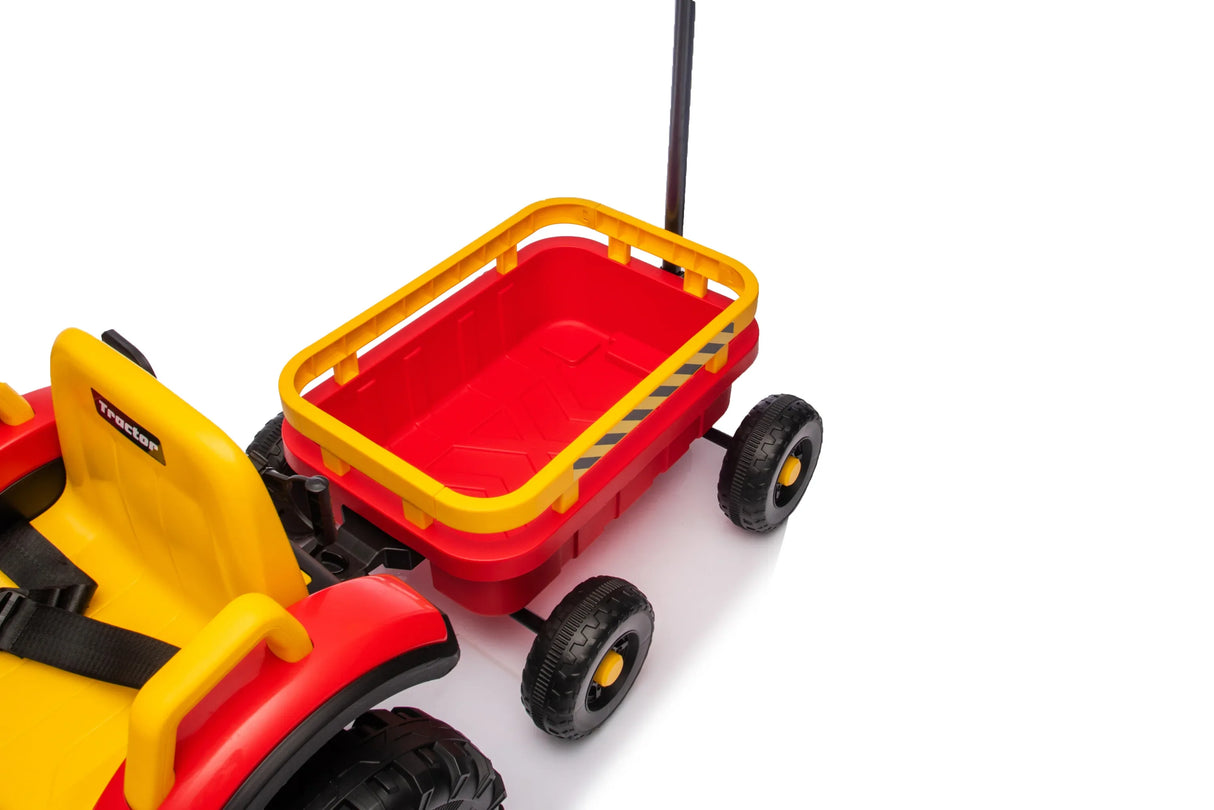 12V Kids Electric Ride On Tractor With Trailer and Lights - Omega Lifestyles