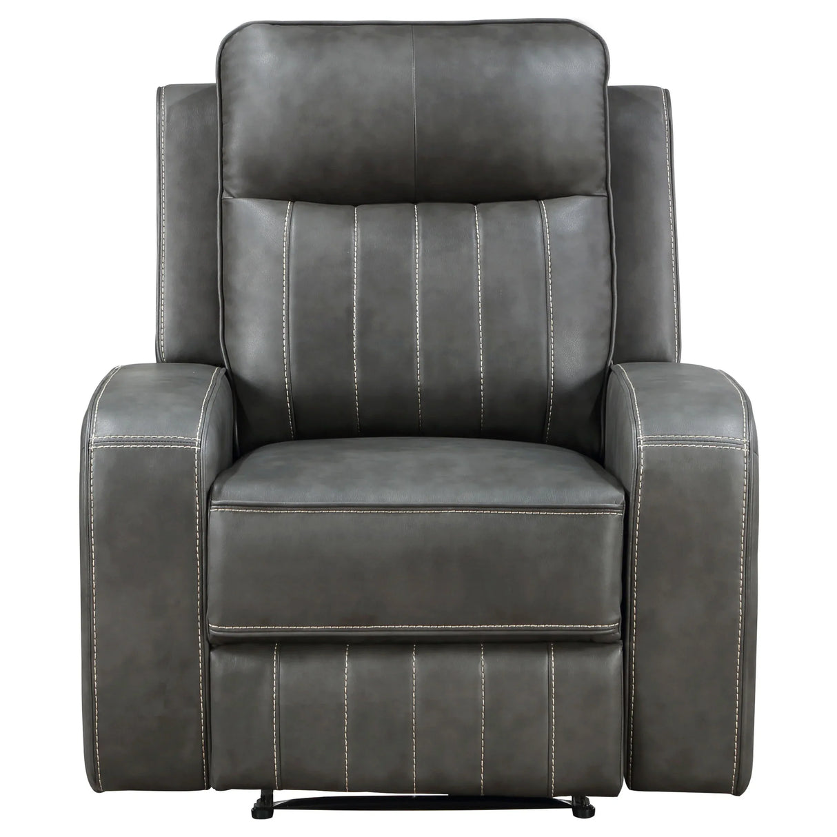 Grey Upholstered Plush Foam Recliner Chair - Omega Lifestyles