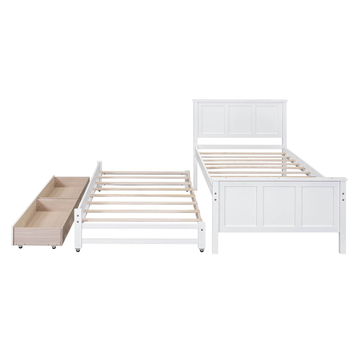 Twin Platform Bed With Trundle And Storage Drawers - Omega Lifestyles