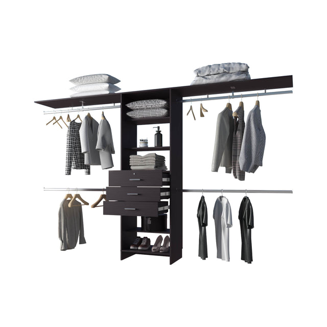 Modular Closet Organizer System With Hanging Rods Drawers - Omega Lifestyles