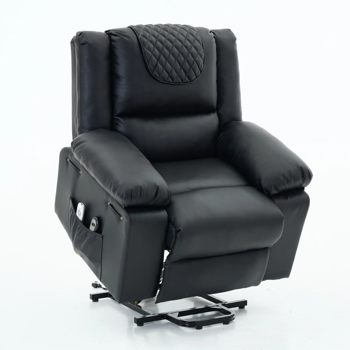 Medium-Firm Remote-Controlled Heating Massage Recliner PU Leather - Omega Lifestyles