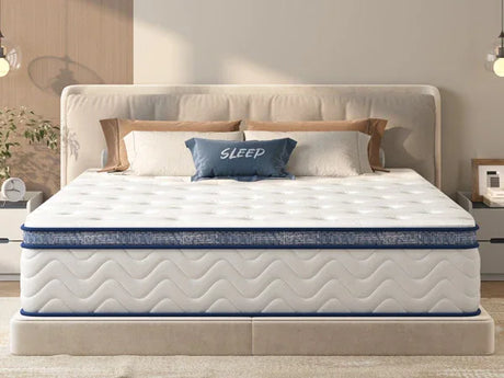 King Medium 12-Inch Hybrid Pocket Spring Mattress - Omega Lifestyles