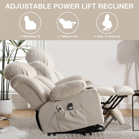 Power Lift Recliner Chair with Heat and Massage - Omega Lifestyles