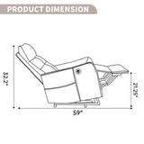 Khaki Chenille Medium-Firm Power Lift Massage Recliner Chair - Omega Lifestyles