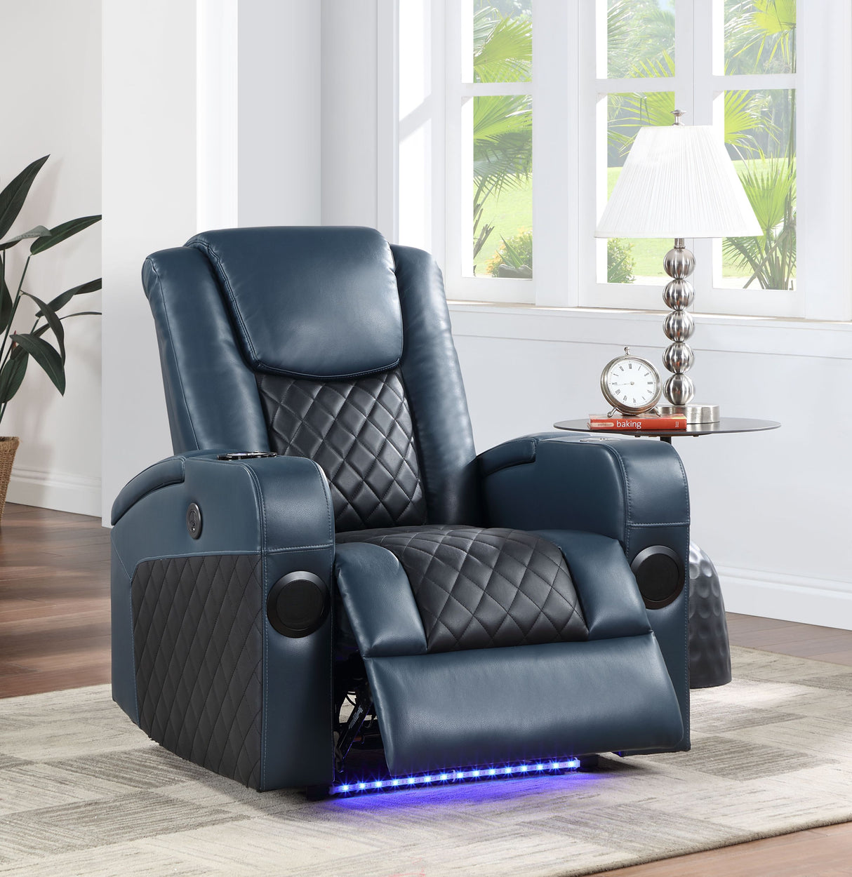 Power Motion Recliner With Bluetooth Wireless Charger Cupholder