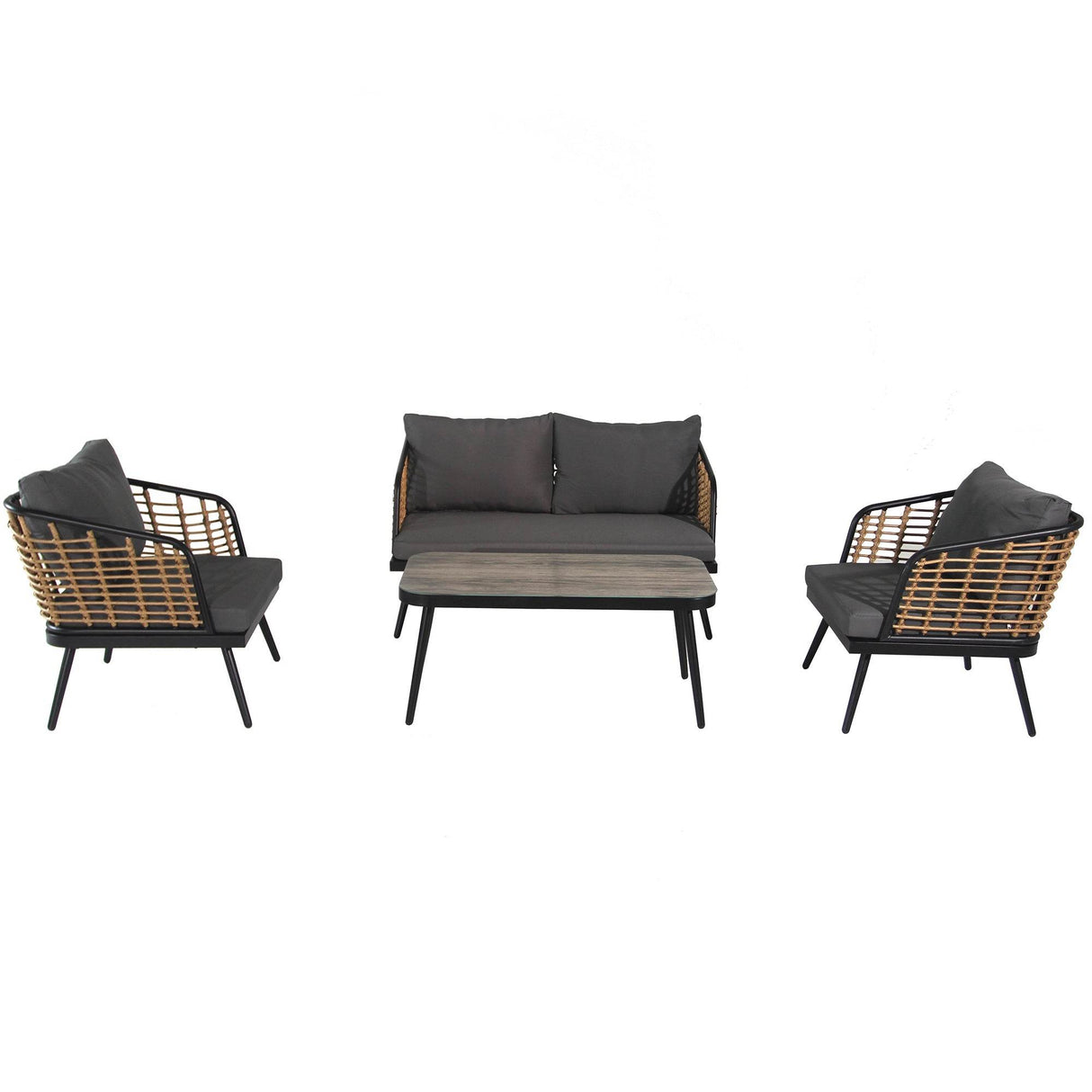 4-Piece PE Rattan Wicker Patio Sofa Set - Omega Lifestyles