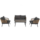 4-Piece PE Rattan Wicker Patio Sofa Set - Omega Lifestyles
