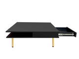 High Gloss Black Coffee Table With Drawers - Omega Lifestyles
