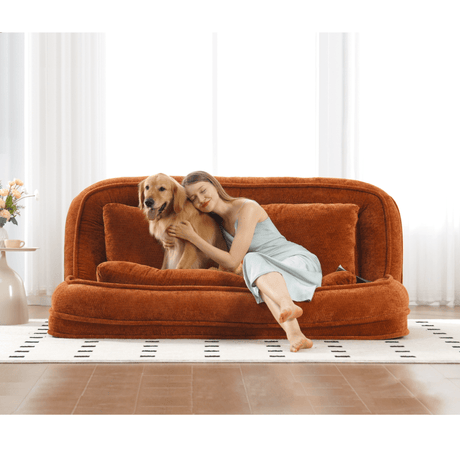 Convertible Adjustable Position Chenille Lazy Loveseat Sofa - Sleep Galleria