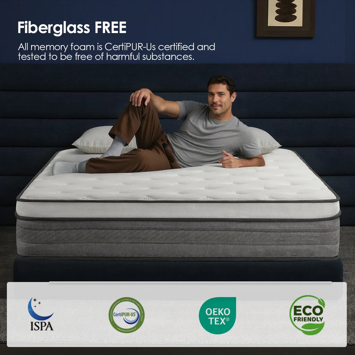 Medium 10-Inch Cooling Gel Hybrid Foam Queen Mattress - Omega Lifestyles