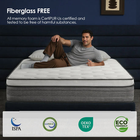 Medium 10-Inch Cooling Gel Hybrid Full Mattress - Omega Lifestyles
