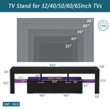 Classic Black TV Stand With RGB LED Lighting - Omega Lifestyles