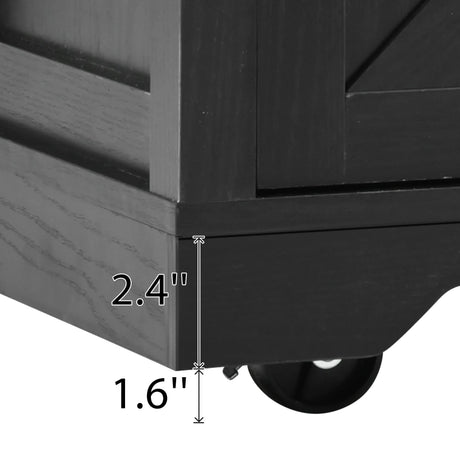 Farmhouse Kitchen Island Rolling Cart With Power Outlet - Omega Lifestyles