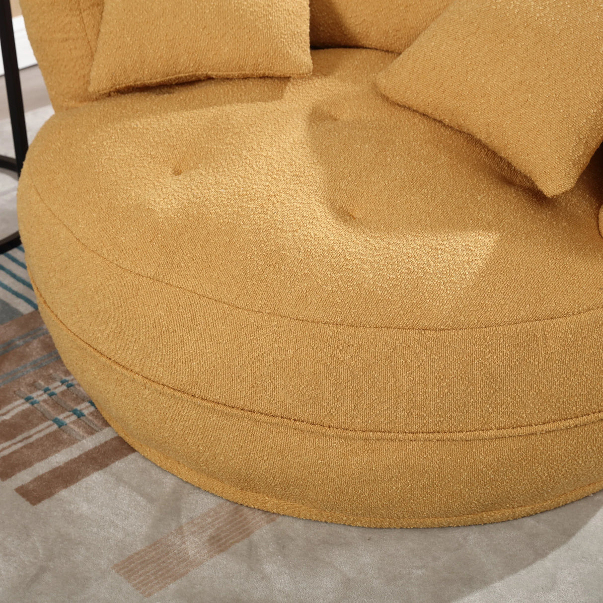 Modern Chenille Circular Sleeper Sofa With Throw Pillows - Omega Lifestyles