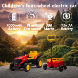 12V Kids Electric Ride On Tractor With Trailer and Lights - Omega Lifestyles