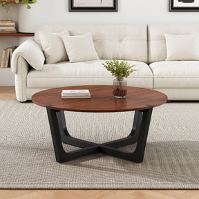 Acacia Solid Wood Round Coffee Table 44-Inch - Omega Lifestyles