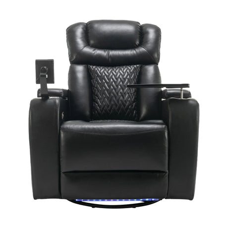 Power Reclining PU Leather Home Theater Recliner Chair - Omega Lifestyles