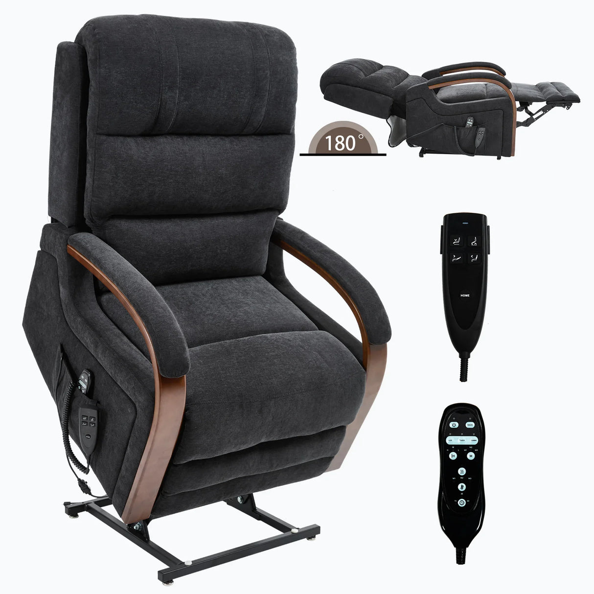 Power Chenille Lift Recliner Chair With Massage Heat - Omega Lifestyles