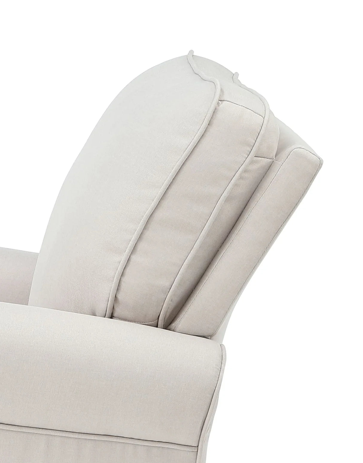 Beige Fabric Pocket Coil Rocking Chair With Wooden Frame - Omega Lifestyles