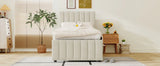 Twin Upholstered Platform Bed With Trundle And Drawers - Omega Lifestyles