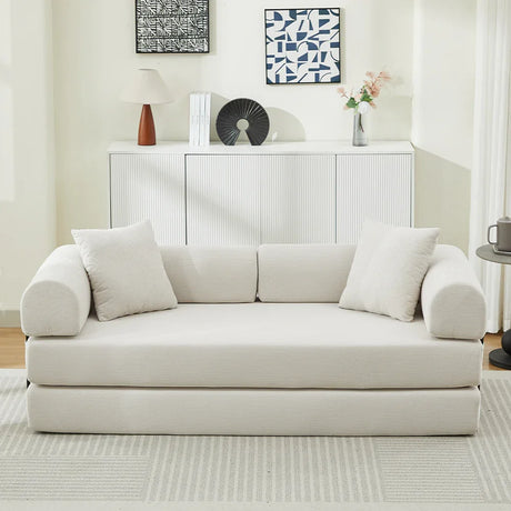 Corduroy Folding Sofa Bed With Foam Spring Mattress - Omega Lifestyles