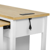 47-Inch Extendable Rubber Wood Veneer Kitchen Island - Omega Lifestyles
