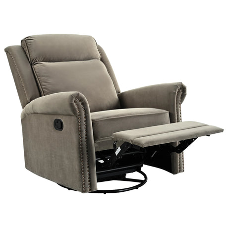 Light Brown Velvet 360° Swivel Adjustable Backrest Recliner - Omega Lifestyles