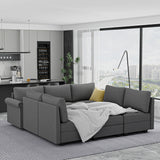 Modern 7-Seater U-Shaped Modular Memory Foam Sofa - Omega Lifestyles