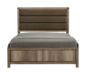Contemporary Upholstered Wood King Bed Frame Gray - Omega Lifestyles