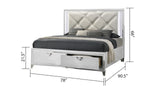 Modern Contemporary King Wood Bed Frame With LED - Omega Lifestyles