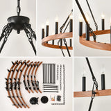 Large 36-Light Wagon Wheel Farmhouse Chandelier - Omega Lifestyles