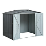 Heavy-Duty Galvanized Steel 6x8ft Outdoor Storage Shed - Omega Lifestyles