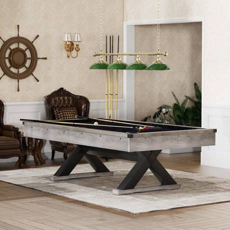 Rustic Industrial 84-Inch MDF Billiards Table With Accessories - Omega Lifestyles