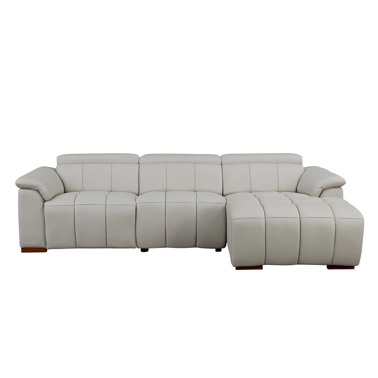 Electric Genuine Leather Reclining R Chaise Sofa With USB Port - Omega Lifestyles