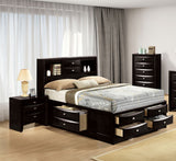 Full Size Contemporary Black Wood Bedroom Set with Drawers
