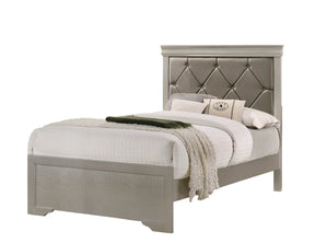 Modern Twin Panel Bed Frame With Upholstered Headboard - Omega Lifestyles