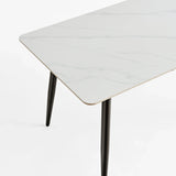 Modern Rectangular Ceramic Top Dining Table With Metal Base - Omega Lifestyles
