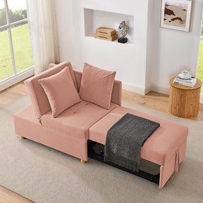 Convertible Linen Upholstered Sleeper Sofa Chair With Wheels - Omega Lifestyles
