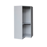 Polygon Corner Space-Saving Gray Particle Board Wardrobe - Omega Lifestyles