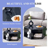 Set Of 2 Modern Minimalist Black Hexagonal Coffee Tables - Sleep Galleria