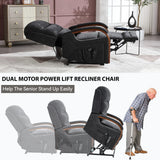 Power Chenille Lift Recliner Chair With Massage Heat - Omega Lifestyles